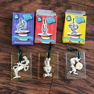 Silver plated Cat in the Hat ornaments